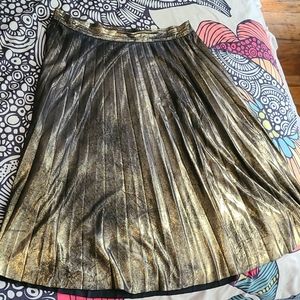 Zara woman gold bronze a line skirt midi xl large
